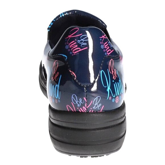 Easy Works By Easy Street Slip-Resistant "Be Kind" Clogs Shoes Navy & Pink 6W - Picture 3 of 14